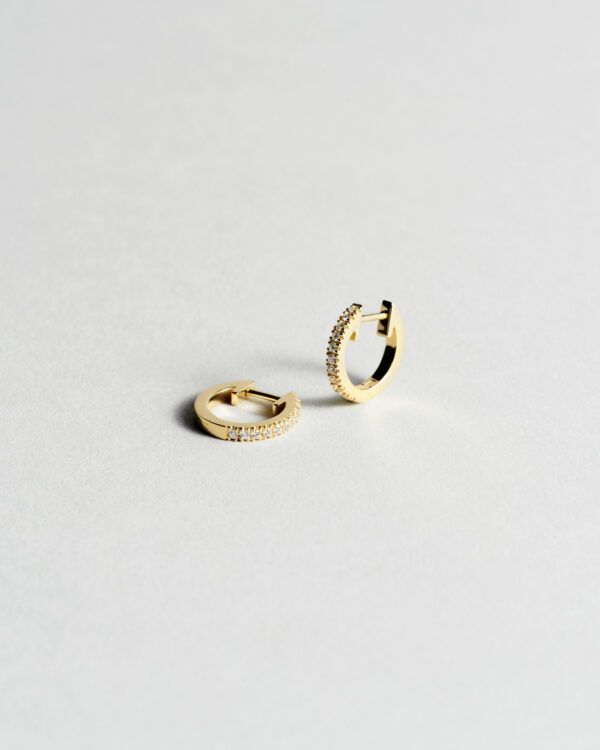 Diamond Huggie Hoops Small 10 mm