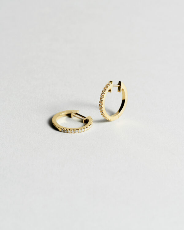 Diamond Huggie Hoops Small 16 mm