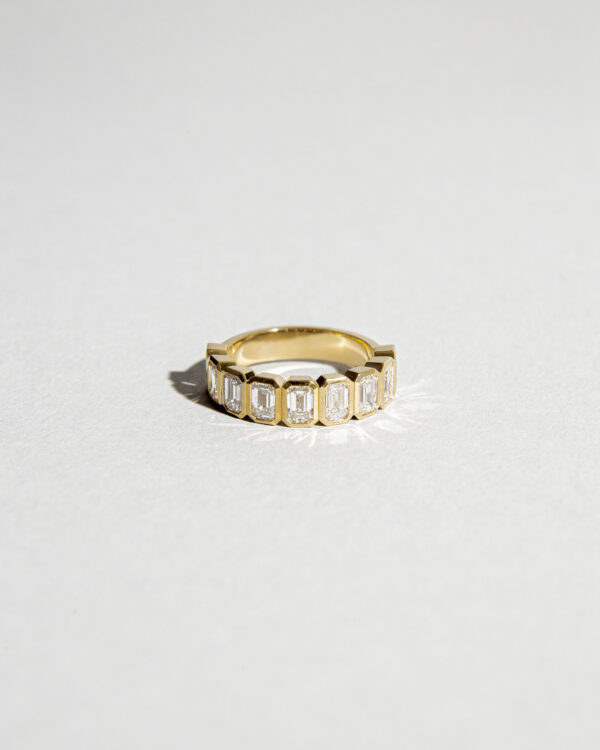 Emerald Half Eternity Deco Band