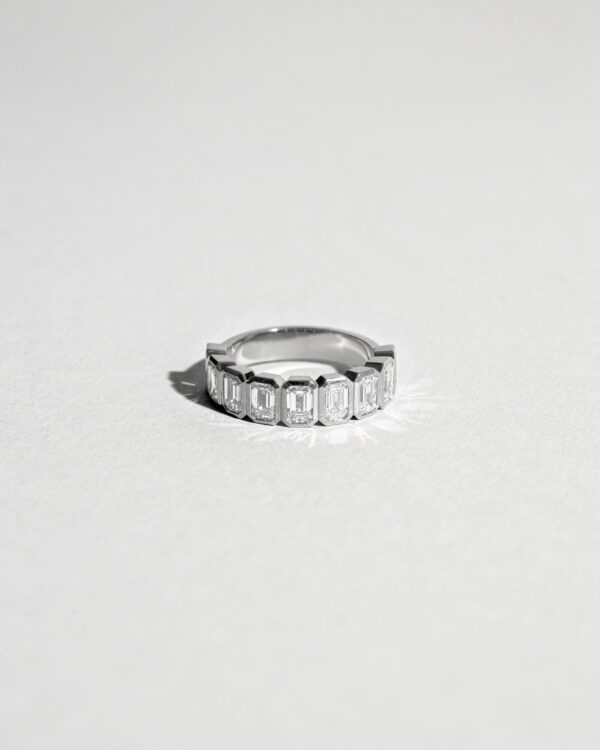 Emerald Half Eternity Deco Band