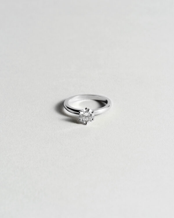 Modern Solitaire Diamond Ring 6-Prong