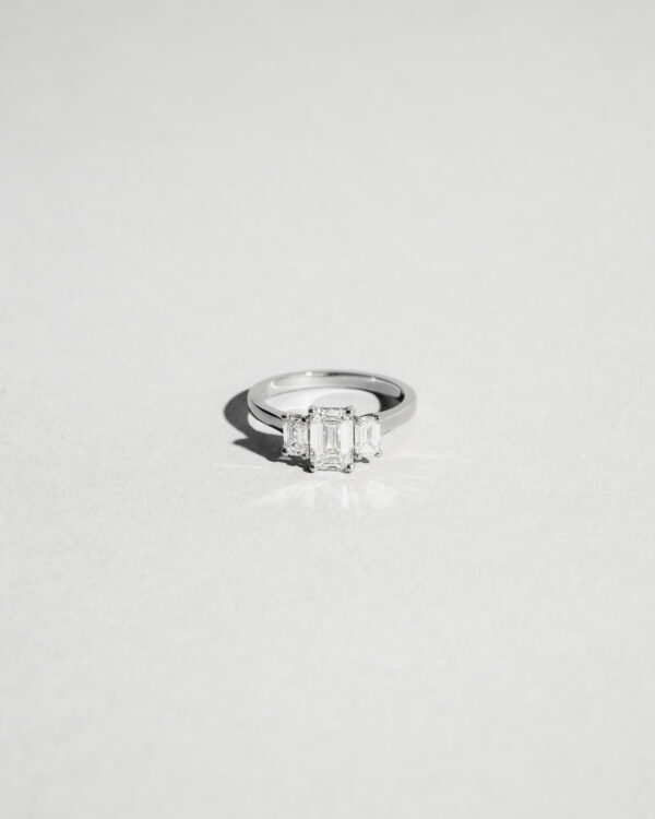 Trilogy Emerald Diamond Ring